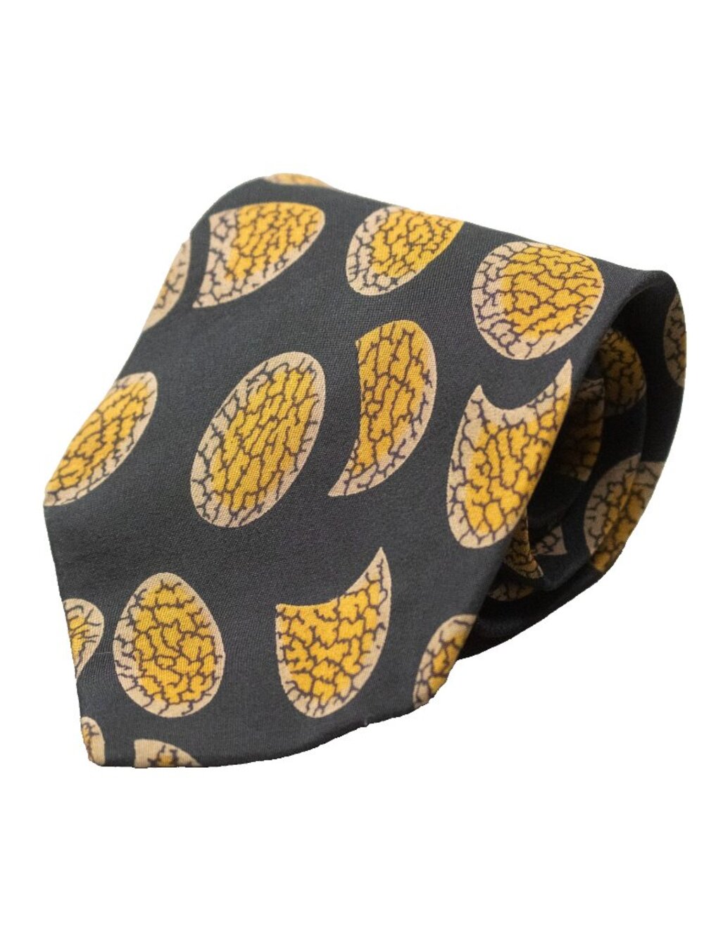 Vintage Lorenzo 1964 Tie 100% Silk Made in italy Sain Black/Gold 3.5"